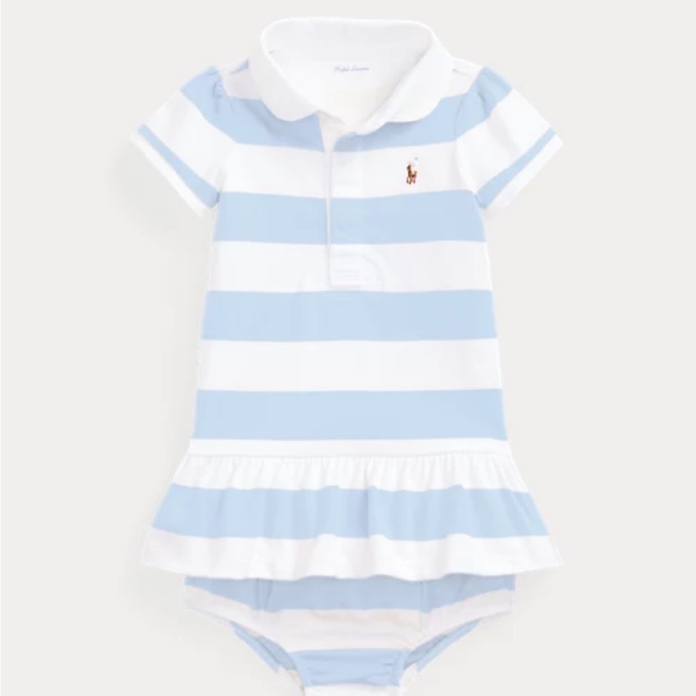 Ralph Lauren Blue & White baby dress 9m